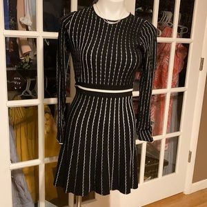 Adorable black with cream stripes dress